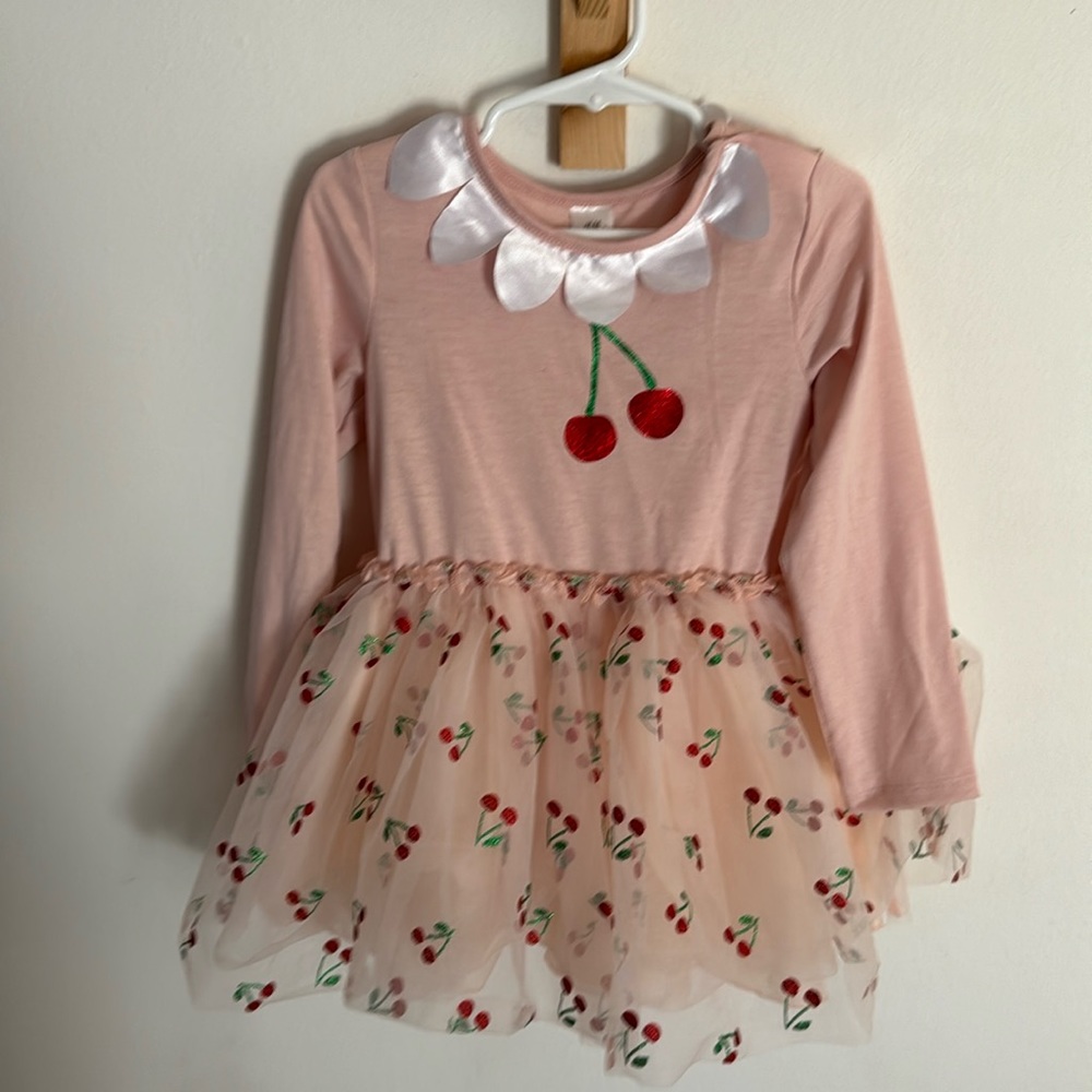 H&M cherry tulle dress 3-4T